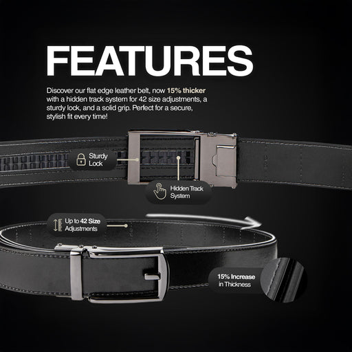 Giorgio Brutini Men's Black Leather Ratchet Belt