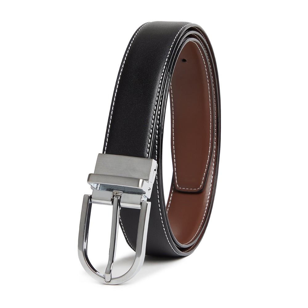Giorgio Brutini Reversible Leather Belt with White Stitching