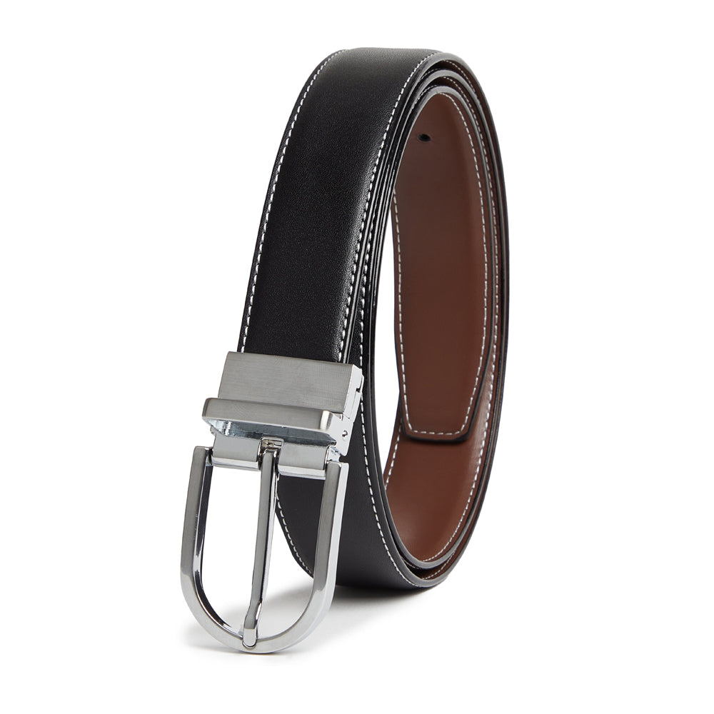 Giorgio Brutini Reversible Leather Belt with White Stitching