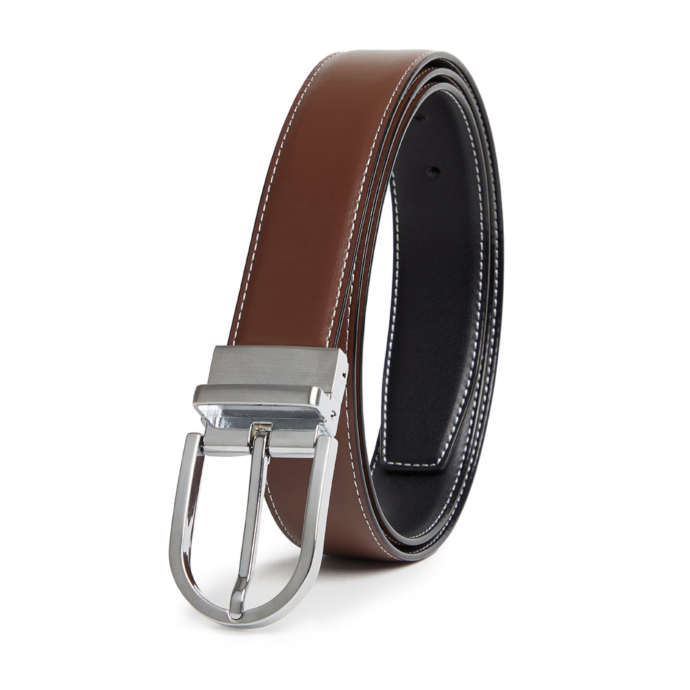 Giorgio Brutini Reversible Leather Belt with White Stitching